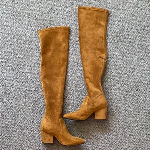 Thigh high camel colored boots